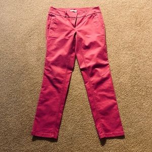 Ann Taylor Loft Deep Cranberry Cropped Chinos